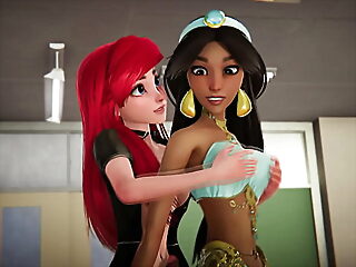 Jasmine gets creampied away from Ariel crippling